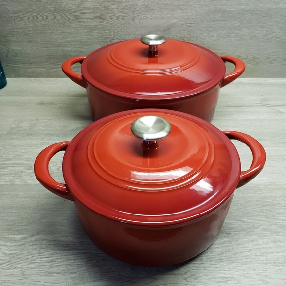 Tramontina Kitchen Red Tramontina Enameled Cast Iron Dutch Oven 2pack 4 And 7 Quart Poshmark